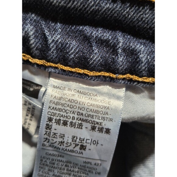 Levis 501 Jeans Womens Straight Classic Dark Wash Stretch Denim Button Fly 25x30 - Picture 7 of 13